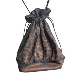 Mycra Pac Leopard Print Bucket Drawstring Handbag